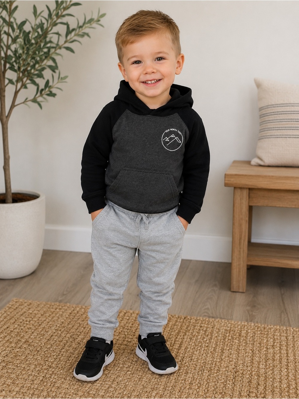 Outfit 2T Carter’s Gray Joggers + Independent Trading Co. Hoodie Toddler